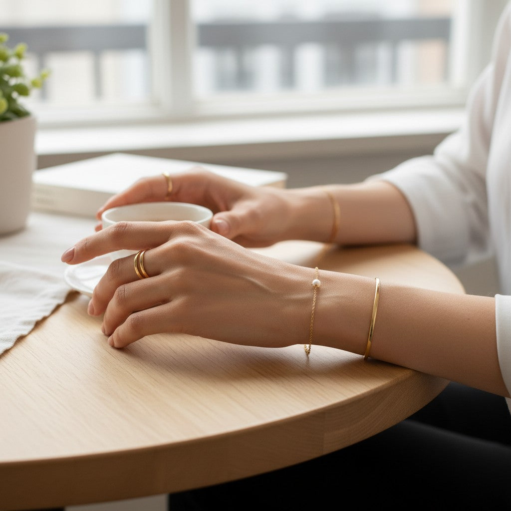 Bonni | 18k Gold Plated Dainty Pearl Bracelet