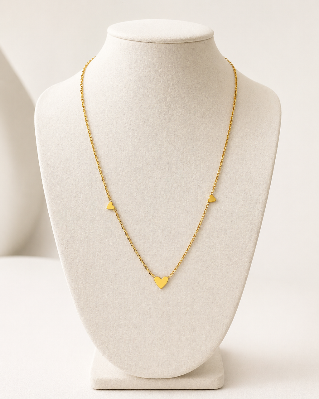 Sana- 18K Gold Plated Dainty Triple Heart Necklace