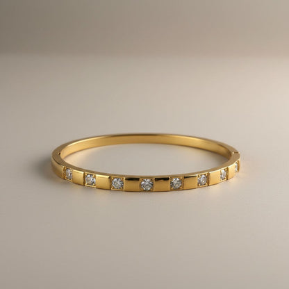 Grace- 18k Gold Plated Bracelet with Square Zircon Stones