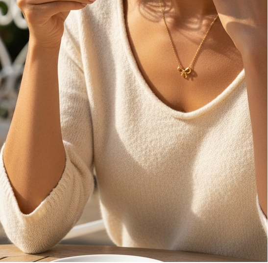 Betty- 18K Gold Plated Dainty Bow Necklace