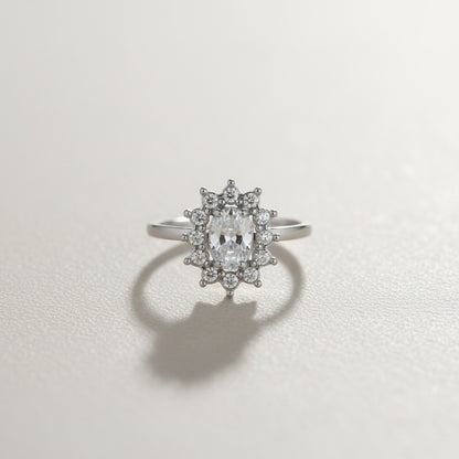Zena- 18K Gold Plated PVD/Stainless Steel Zirconia Flower Ring Adjustable