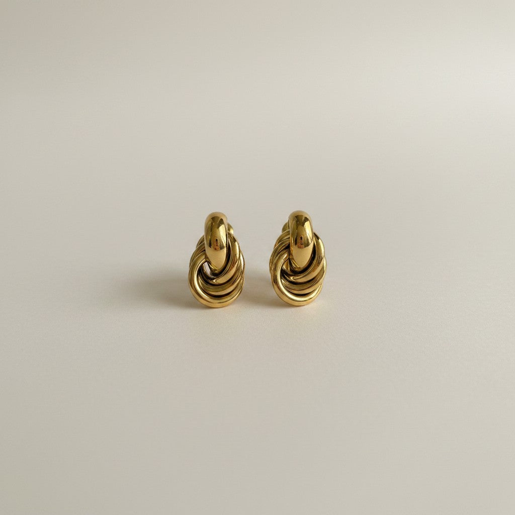 Jessy- 18k Gold Plated Twisted Multi-layer Earrings