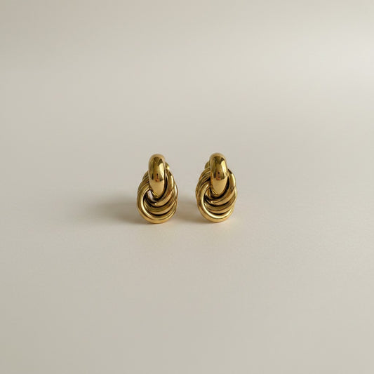 Jessy- 18k Gold Plated Twisted Multi-layer Earrings