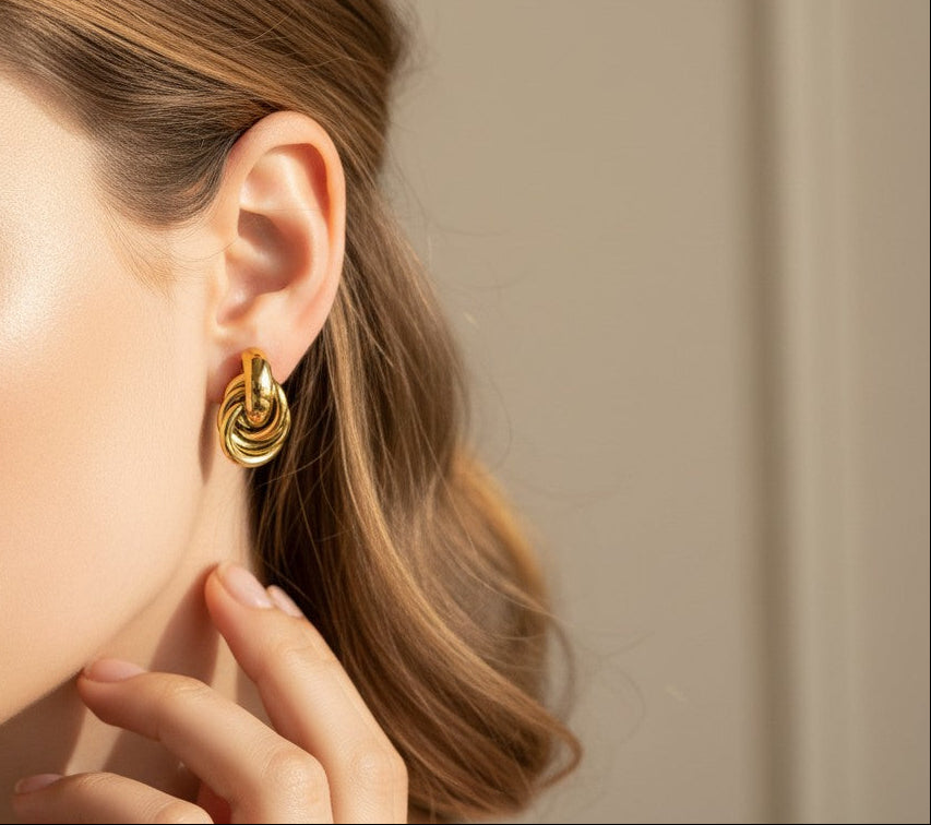 Jessy- 18k Gold Plated Twisted Multi-layer Earrings