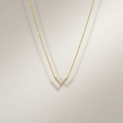 Vicky | 18K Gold Plated Dainty V-Shape Zirconia Pendant Chain
