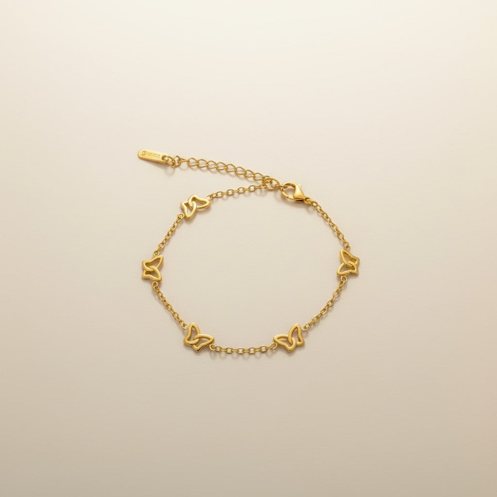 Harper- 18K Gold Plated Dainty Butterfly Bracelet