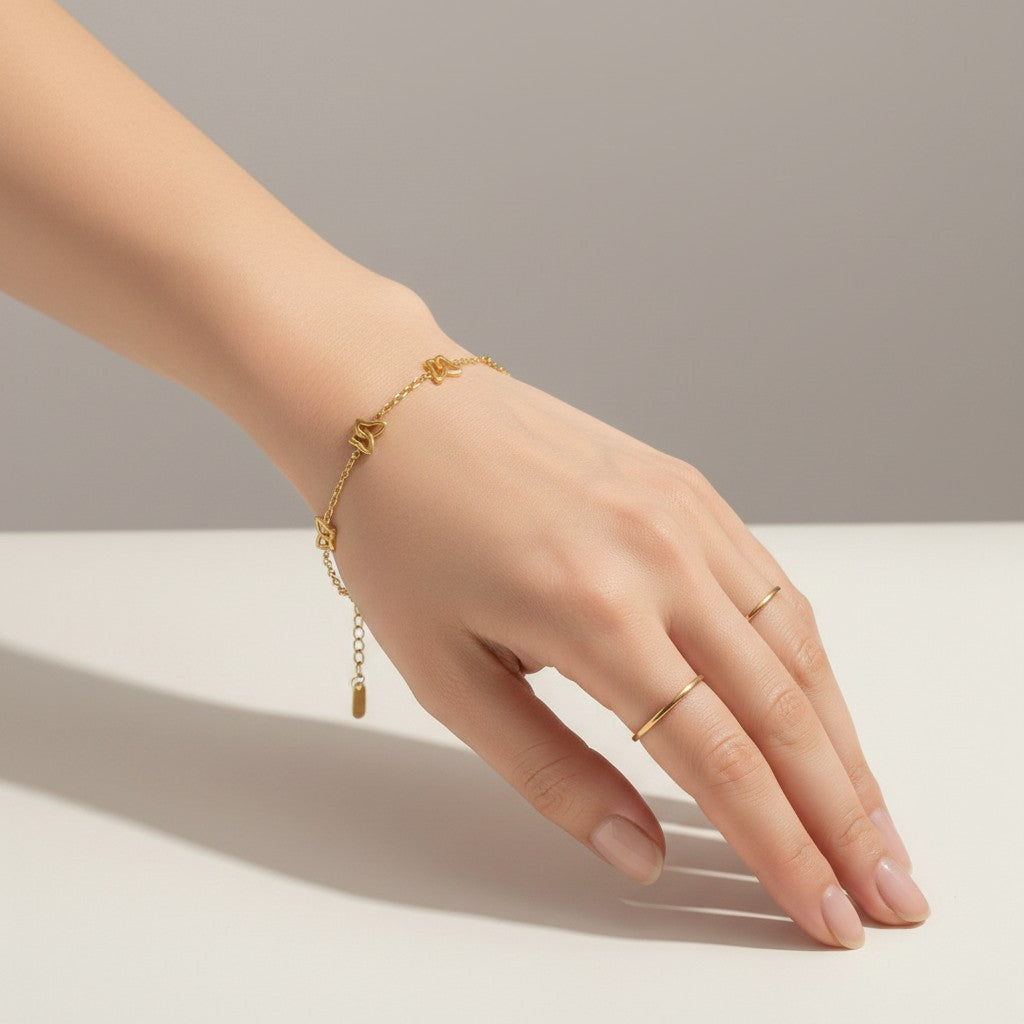 Harper- 18K Gold Plated Dainty Butterfly Bracelet