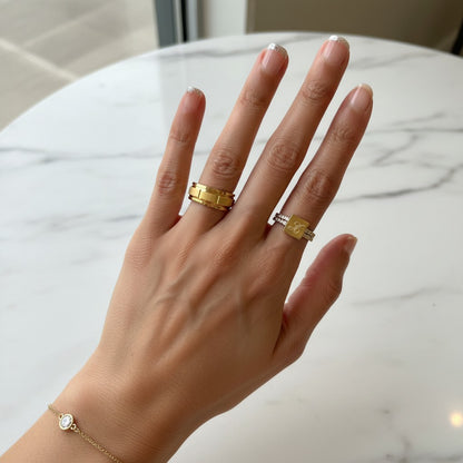 Aleena – 18K Solid Gold Plated PVD Textured Ring