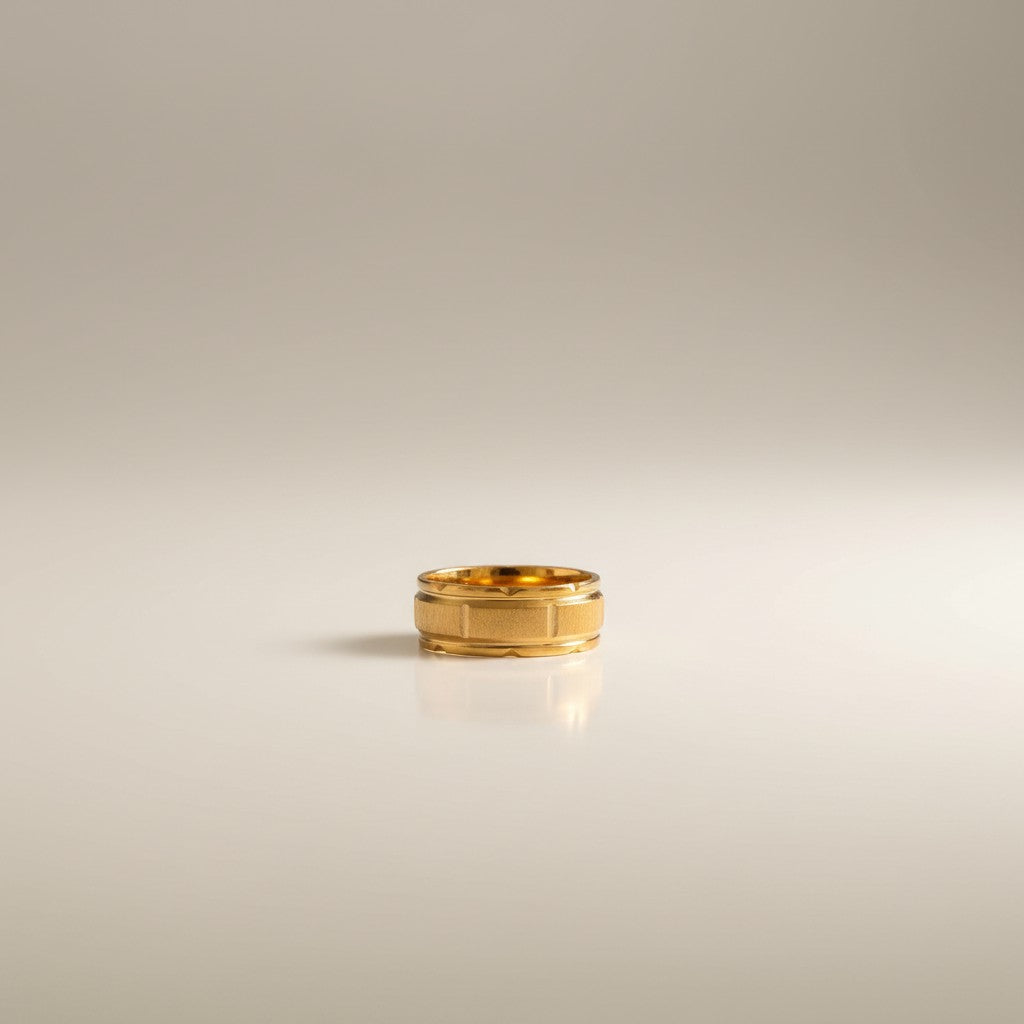 Aleena – 18K Solid Gold Plated PVD Textured Ring