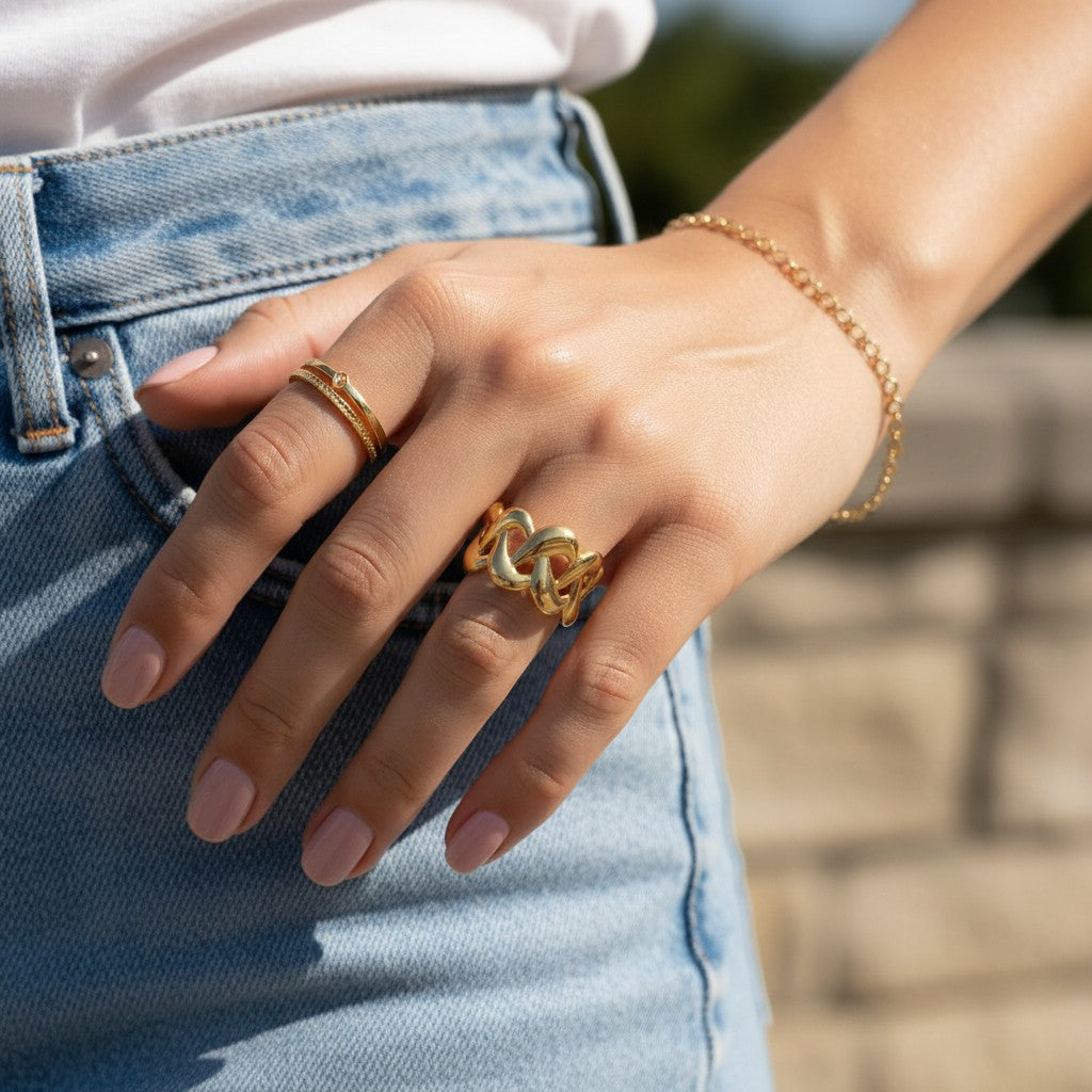 Lovisa – 18K Gold Plated Criss-Cross Adjustable Ring