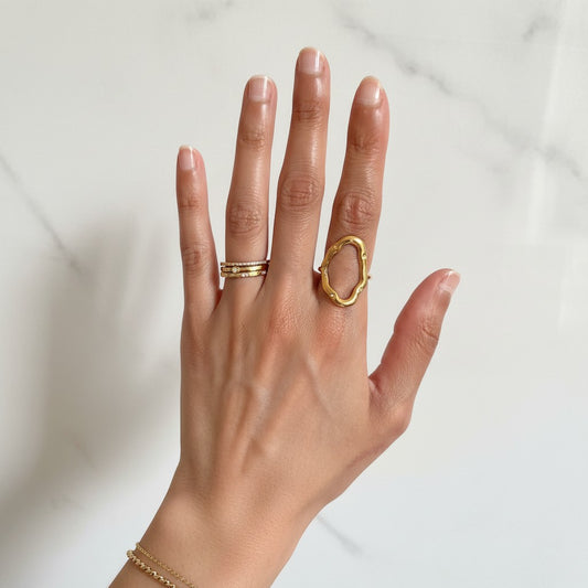 Hira – 18K Gold Plated Hollow Ring