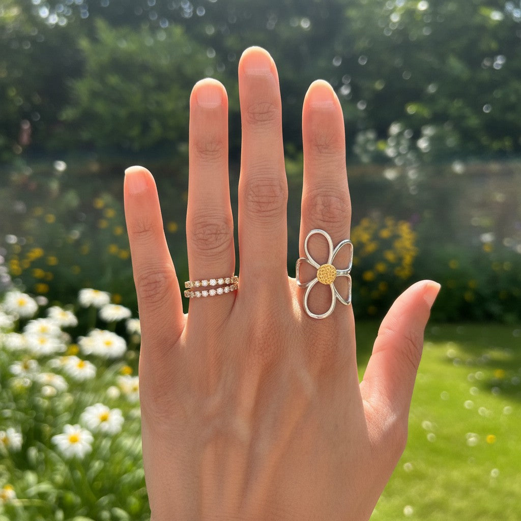 Jayda – 18K Gold Plated Flower Ring
