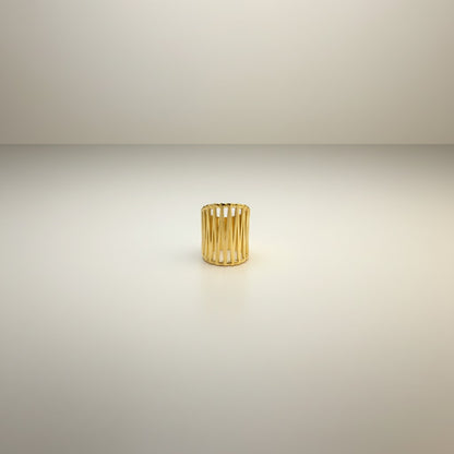 Lena – 18K Gold Plated Wide Geometric Cut-Out Adjustable Ring