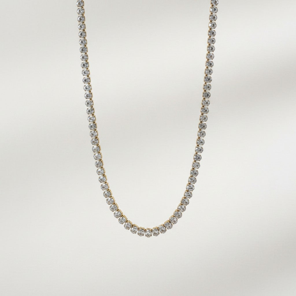 Rosie- 18K Gold Plated Oval Zirconia Tennis Necklace and Bracelet Set