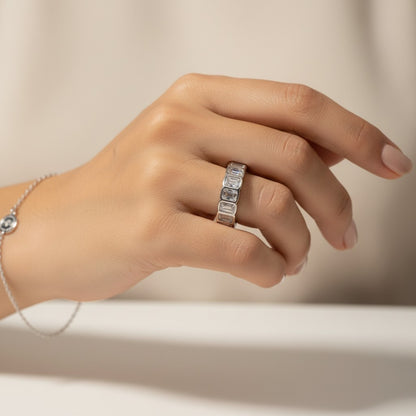 Margot- 18K Gold Plated Bezel setting Rectangle Cut Zircon Ring