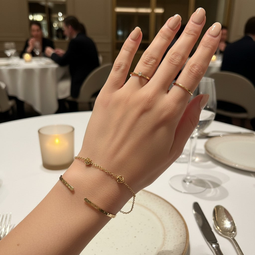 Rosa | 18k Gold Plated Dainty Rose Charm Bracelet