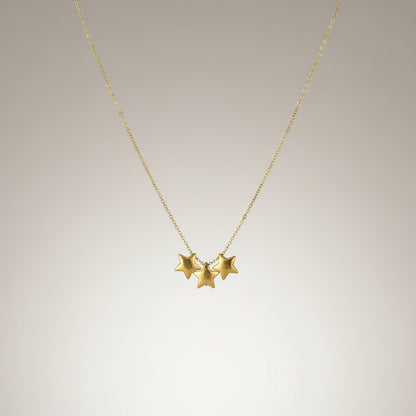 Sayra | 18k Gold & Stainless Steel Sliding Star Charms Necklace