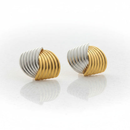 Gaby | 18K Gold Plated Rippled Chunky Ear Studs