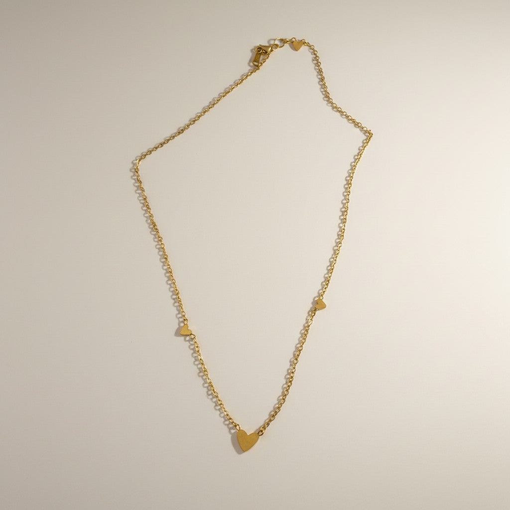 Sana- 18K Gold Plated Dainty Triple Heart Necklace