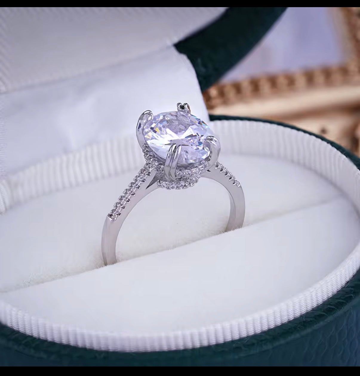 Shania- Platinum Plated pave band with 3ct Zirconia stone