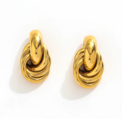 Jessy- 18k Gold Plated Twisted Multi-layer Earrings
