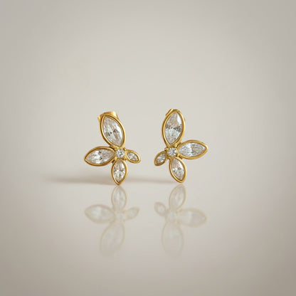 Olive | 18K Gold Plated Marquise style Cut Zirconia Earrings