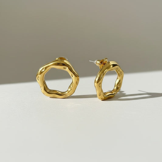 Carla | 18K Gold Plated Irregular Circle Earrings