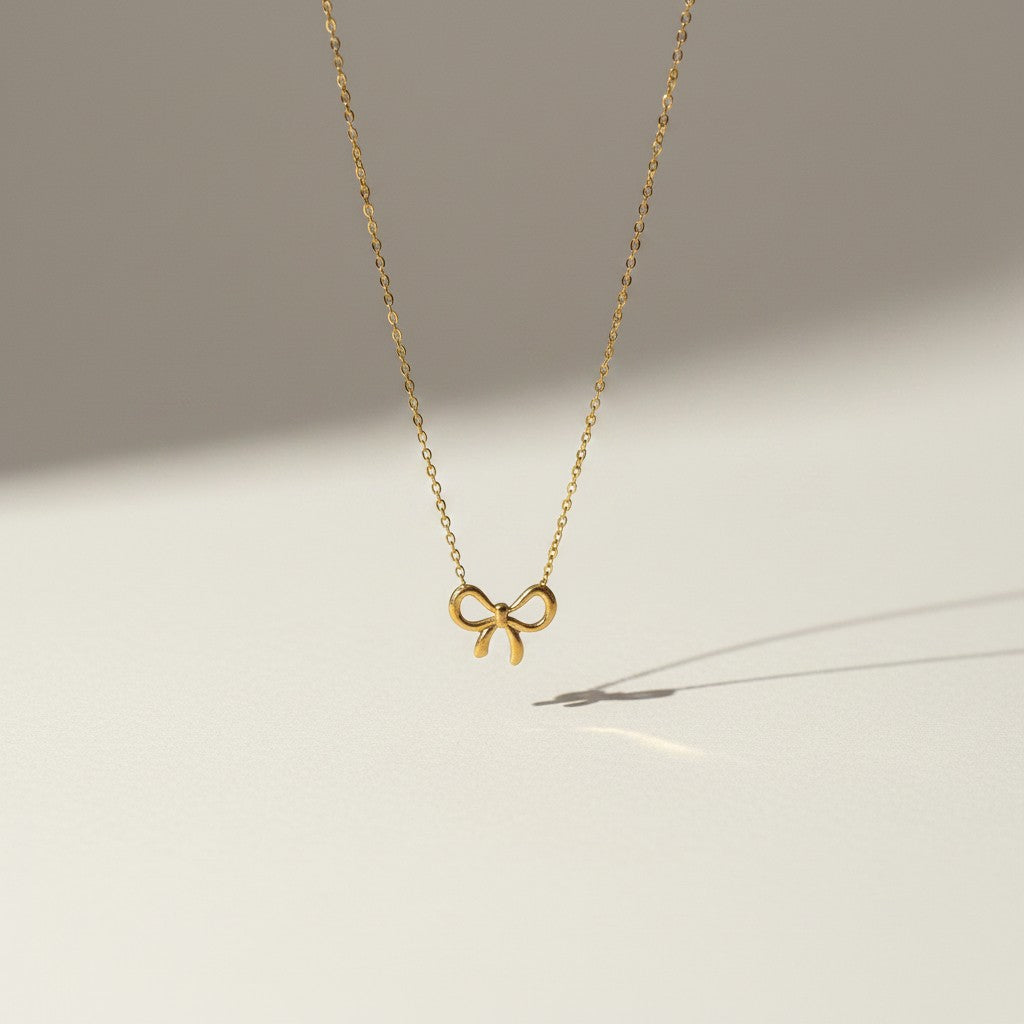 Betty- 18K Gold Plated Dainty Bow Necklace