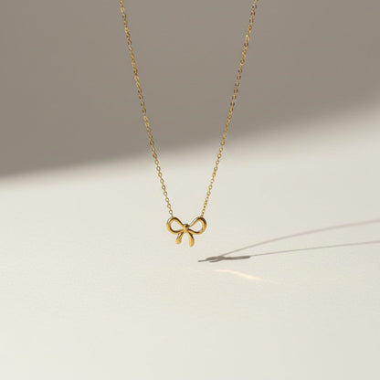 Betty- 18K Gold Plated Dainty Bow Necklace