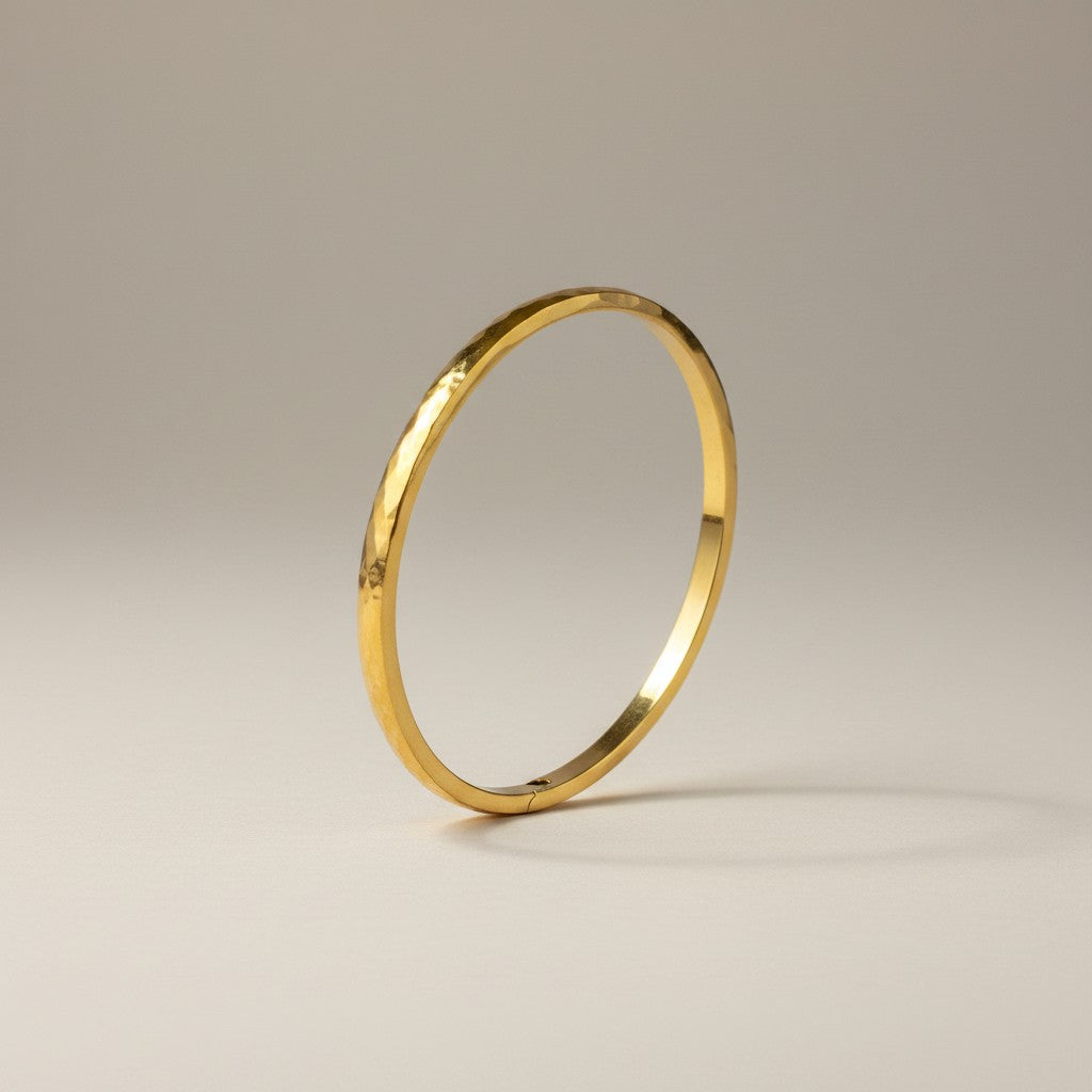 Alma- Textured Gold Plated Bracelet