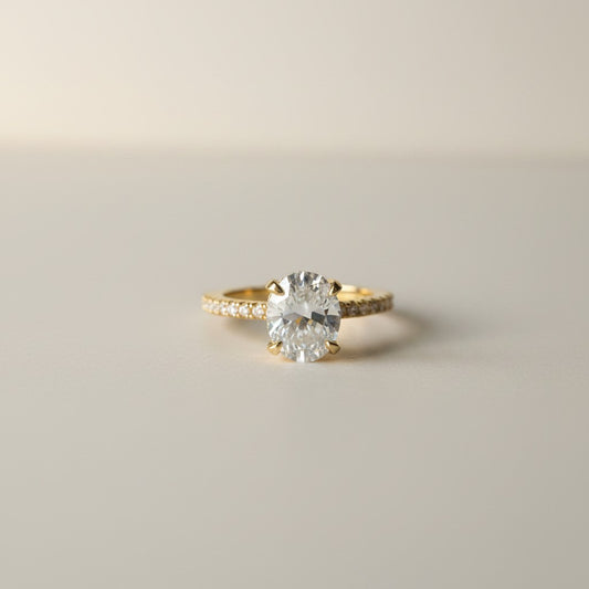 Sasha- Gold Plated Pave band with 2ct Zirconia stone