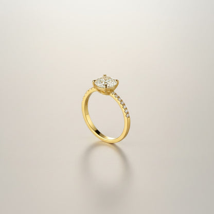 Sasha- Gold Plated Pave band with 2ct Zirconia stone