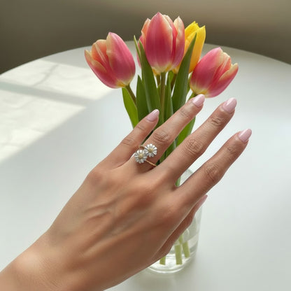 Bloom- Gold Plated PVD Waterproof Flower Ring Adjustable