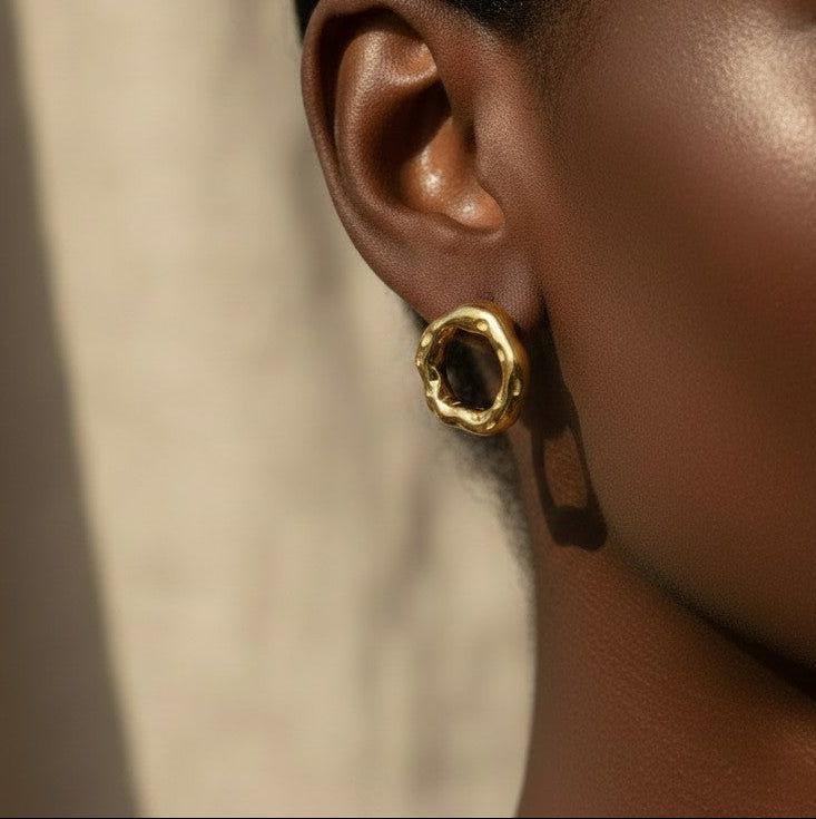 Carla | 18K Gold Plated Irregular Circle Earrings