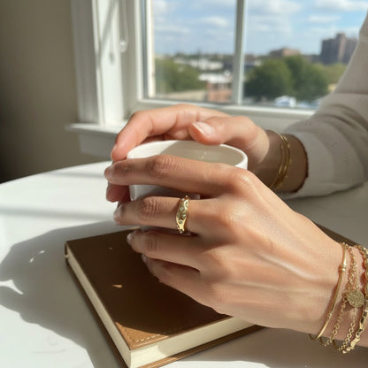 Venus- 18K Gold Plated Zirconia Irregular Pave design Ring