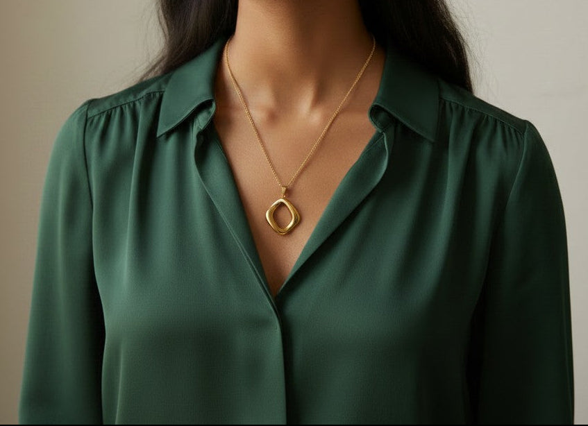 Frieda | 18K Gold Plated Irregular Shape Pendant Chain