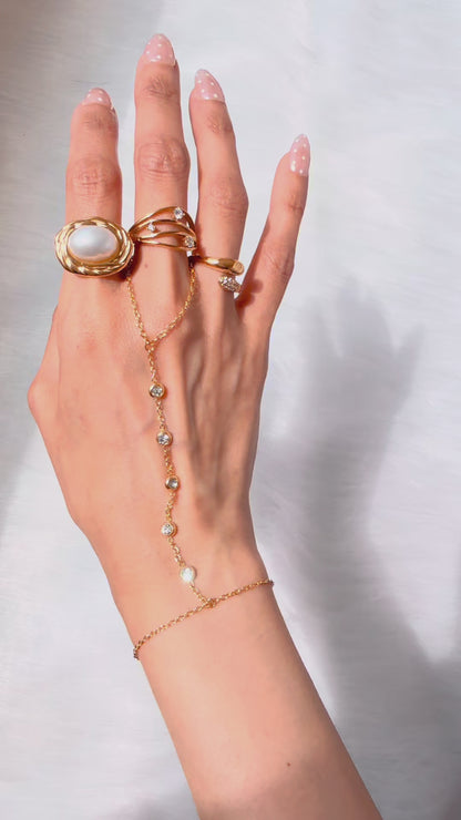 Lola- 18K Gold Plated PVD Dainty Zirconia Pave Ring
